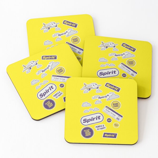 Item preview, Spirit Airlines Purple & Yellow Sticker Pack | Flight to Fun | Cute Kawaii Airplane Stickers | Bare Fare Decal Bundle designed and sold by Yasmine Mohammed.