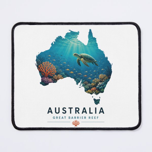 Item preview, Australia Great Barrier Reef Sea Turtle Map Travel Sticker designed and sold by pod24.