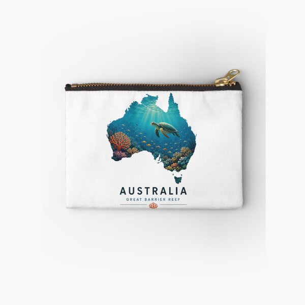 Item preview, Australia Great Barrier Reef Sea Turtle Map Travel Sticker designed and sold by pod24.