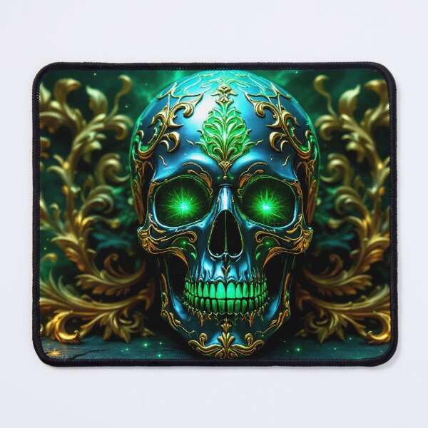 Item preview, Mystical Emerald Skull in Gothic Style designed and sold by WonderPiks.