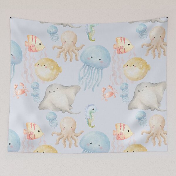 Item preview, Cute Nautical Sea-animal Pattern designed and sold by LifeParody.