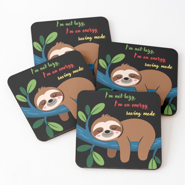 Item preview, Funny Sleeping Sloth - Energy Saving Mode Quote designed and sold by PiksyPiksyArt.