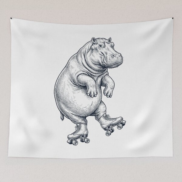 Item preview, Vintage Hippo Roller Skate Animal Lover designed and sold by TerryConnells.
