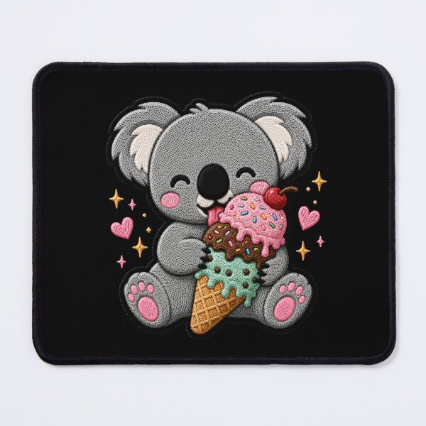 Item preview, Kawaii Koala Ice Cream Embroidery Patch Cute Chibi designed and sold by ColorSplash123.