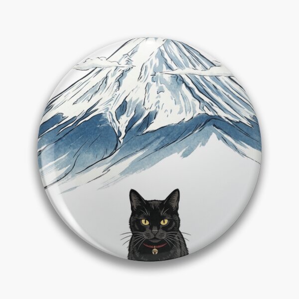 Item preview, Black Cat & Mount Fuji Japanese Minimal Ukiyo-e Art Print designed and sold by vekotpu.