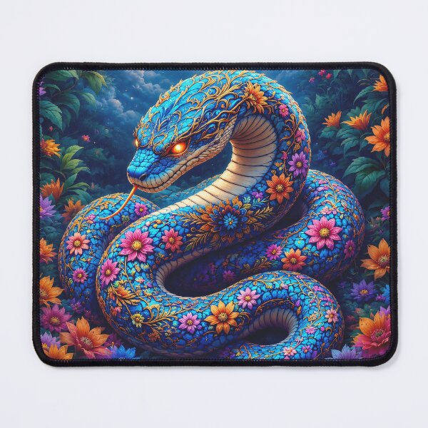 Item preview, Mystical Moon Serpent in a Sea of Flowers designed and sold by WonderPiks.