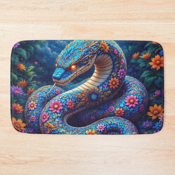 Item preview, Mystical Moon Serpent in a Sea of Flowers designed and sold by WonderPiks.
