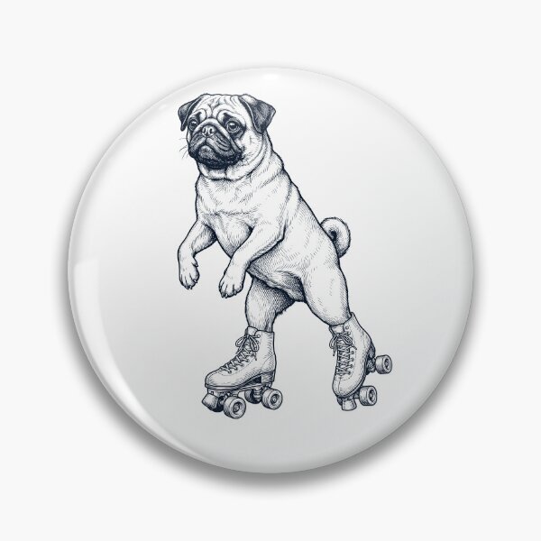 Item preview, Vintage Pug Roller Skate Dog Mom Dad Lover designed and sold by TerryConnells.