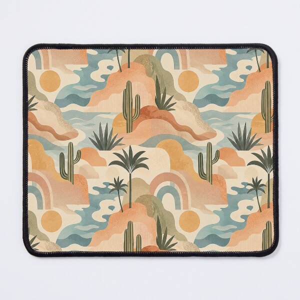 Item preview, Retro Coastal Desert Seamless Pattern | Mid Century Abstract Landscape Tile | Boho Beach Desert Wallpaper & Fabric Design designed and sold by AnimalAirtistry.