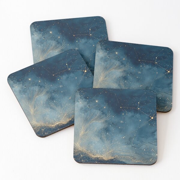 Item preview, Mystical Golden Stars Celestial Sky Art designed and sold by AtlantiqArt.