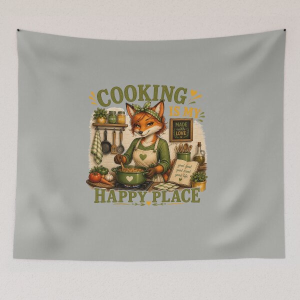 Item preview, Cooking Is My Happy Place – Cute Fox Chef Kitchen T-Shirt designed and sold by Aimetoi.