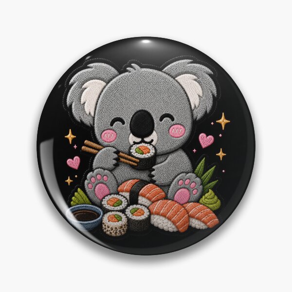 Item preview, Kawaii Koala Sushi Embroidery Patch Cute Chibi designed and sold by ColorSplash123.