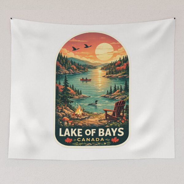 Item preview, Lake of Bays Ontario Muskoka Canoe and Forest Landscape designed and sold by Places On Earth.