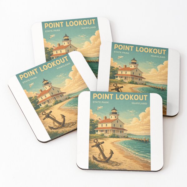 Item preview, Point Lookout Lighthouse Maryland Chesapeake Waterfront Scene designed and sold by Places On Earth.
