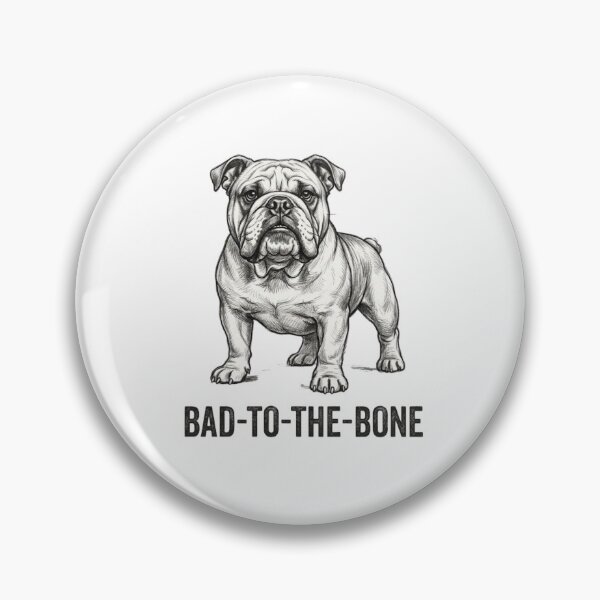 Item preview, Bad to the Bone English Bulldog Sketch Art designed and sold by GiggleInkTees.