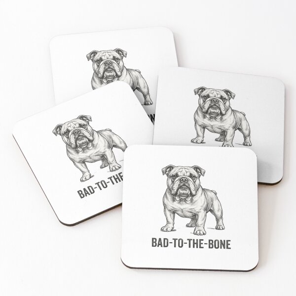 Item preview, Bad to the Bone English Bulldog Sketch Art designed and sold by GiggleInkTees.
