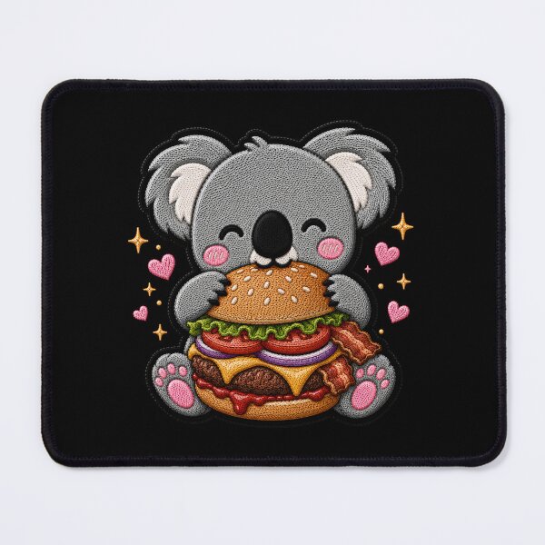 Item preview, Kawaii Koala Burger Embroidery Patch Cute Chibi designed and sold by ColorSplash123.