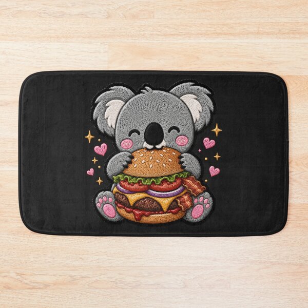 Item preview, Kawaii Koala Burger Embroidery Patch Cute Chibi designed and sold by ColorSplash123.