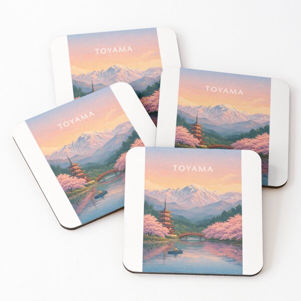 Item preview, Toyama Japan Tateyama Mountain Range Cherry Blossoms Coastal Pagoda Sunrise designed and sold by Places On Earth.