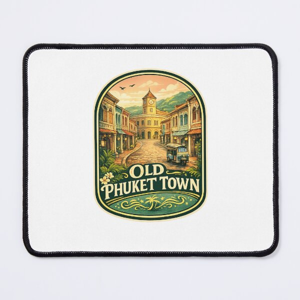 Item preview, Old Phuket Town Thailand Sino Portuguese Street Clock Tower Tuk Tuk designed and sold by Places On Earth.