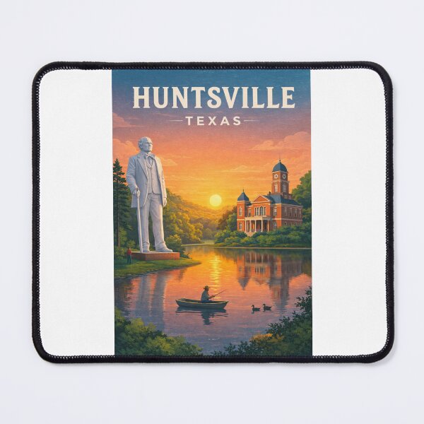 Item preview, Huntsville Texas Sam Houston Monument Sunset Lake Reflection Landscape designed and sold by Places On Earth.