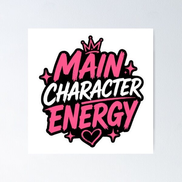 Item preview, Main Character Energy Aesthetic Sticker | Confidence Queen Pink Black Typography designed and sold by Jyotisima8929.