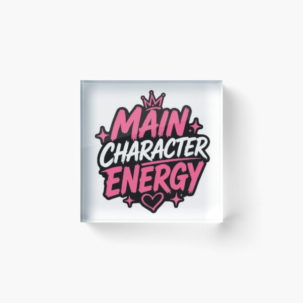 Item preview, Main Character Energy Aesthetic Sticker | Confidence Queen Pink Black Typography designed and sold by Jyotisima8929.