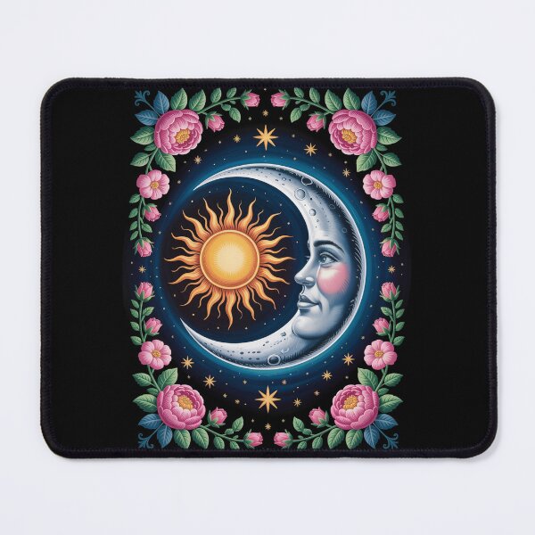 Item preview, Sun and Moon with Floral Border designed and sold by jkrphoto.
