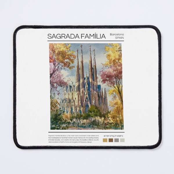 Item preview, A Watercolor Travel Print of Sagrada Familia Basilica in Barcelona designed and sold by StudioRedKoala.