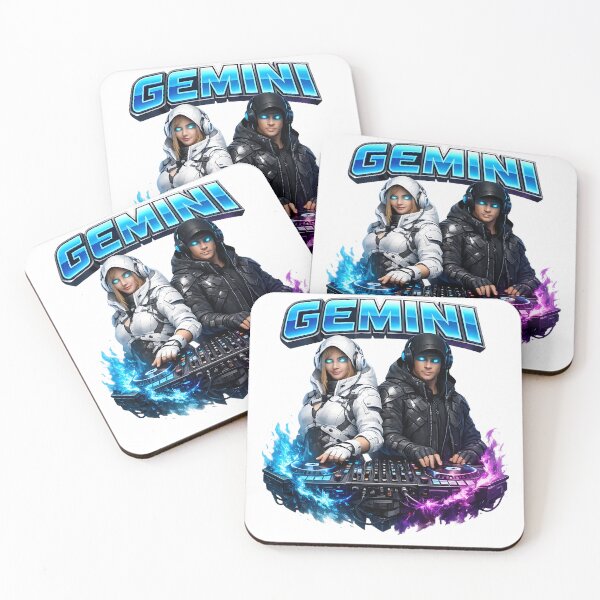 Item preview, Gemini Twin DJ Zodiac Cyberpunk Duo  designed and sold by  ZenRave Designs.