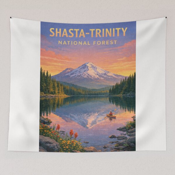 Item preview, Shasta-Trinity National Forest Sunset Lake and Mount Shasta designed and sold by Places On Earth.