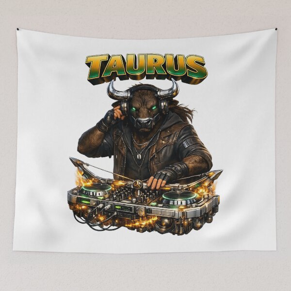Item preview, Taurus Bull DJ Zodiac Emerald Fire designed and sold by  ZenRave Designs.