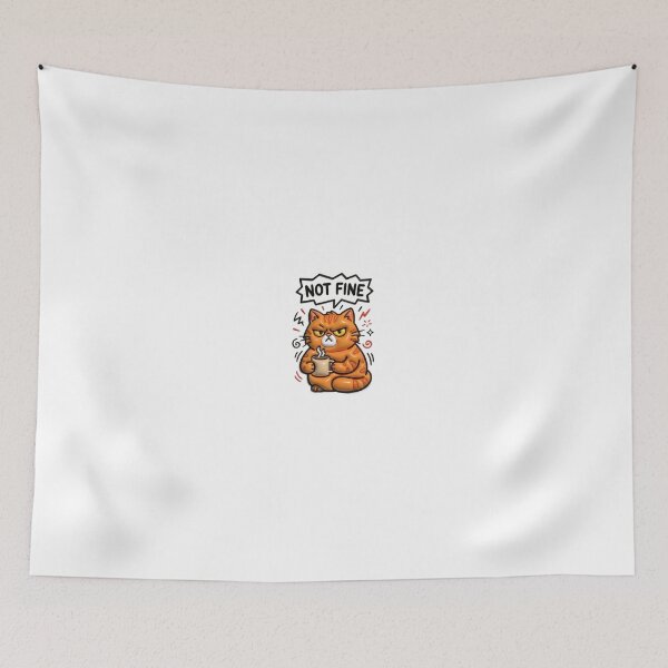 Item preview, Not Fine Grumpy Orange Cat Sticker designed and sold by akramus.
