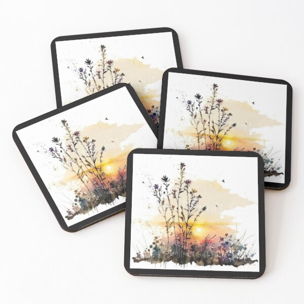 Item preview, Wildflower Silhouettes At Golden Sunset Artwork  designed and sold by NivyasArtistry.
