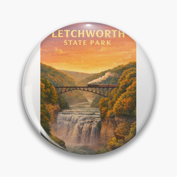 Item preview, Letchworth State Park Autumn Waterfall and Portage Bridge designed and sold by Places On Earth.