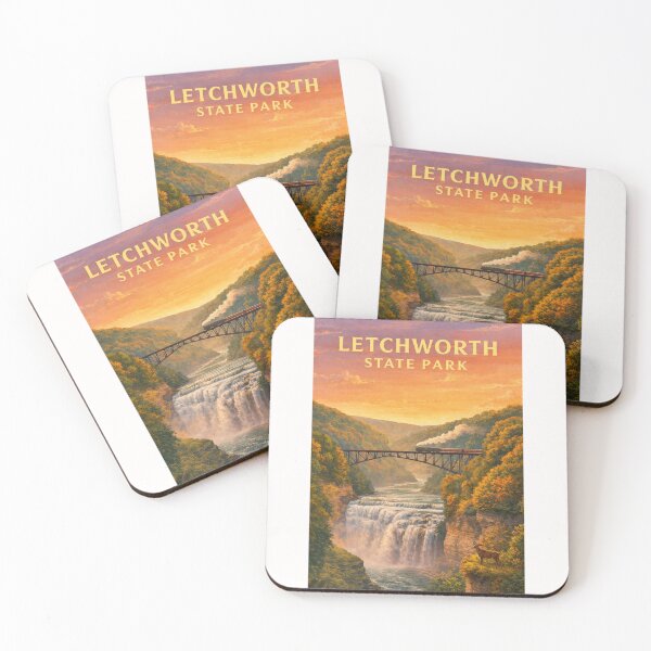 Item preview, Letchworth State Park Autumn Waterfall and Portage Bridge designed and sold by Places On Earth.