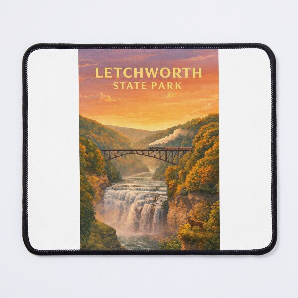 Item preview, Letchworth State Park Autumn Waterfall and Portage Bridge designed and sold by Places On Earth.
