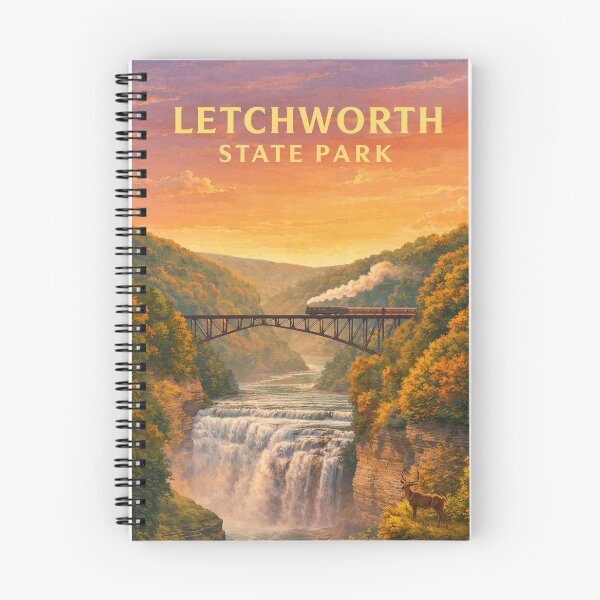 Item preview, Letchworth State Park Autumn Waterfall and Portage Bridge designed and sold by Places On Earth.