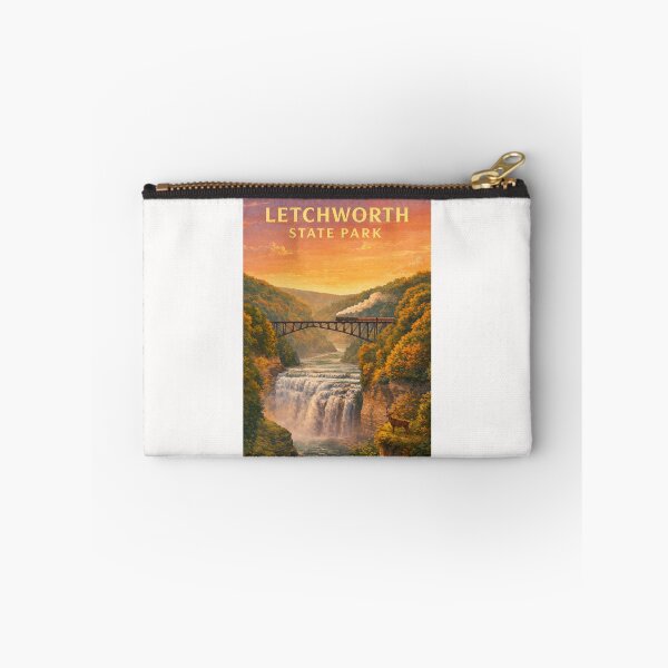 Item preview, Letchworth State Park Autumn Waterfall and Portage Bridge designed and sold by Places On Earth.