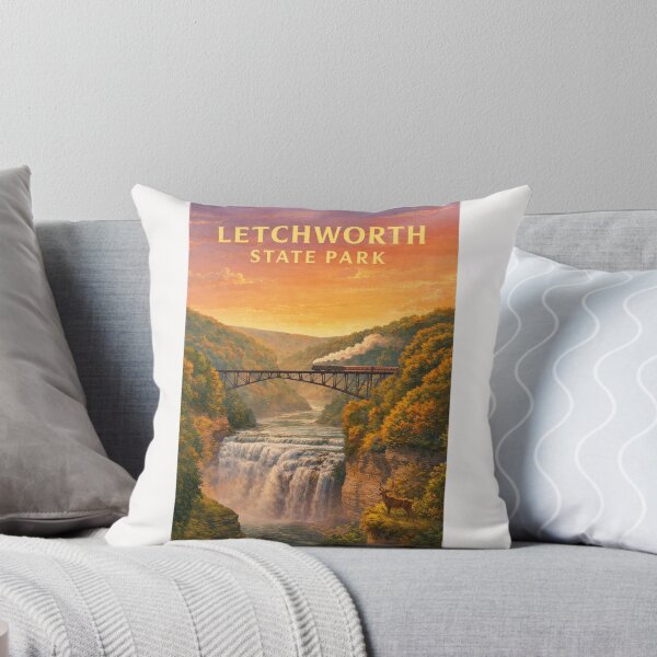Item preview, Letchworth State Park Autumn Waterfall and Portage Bridge designed and sold by Places On Earth.