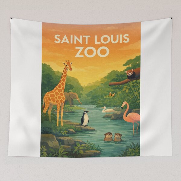 Item preview, Saint Louis Zoo Wildlife and Forest River Scene in Missouri designed and sold by Places On Earth.