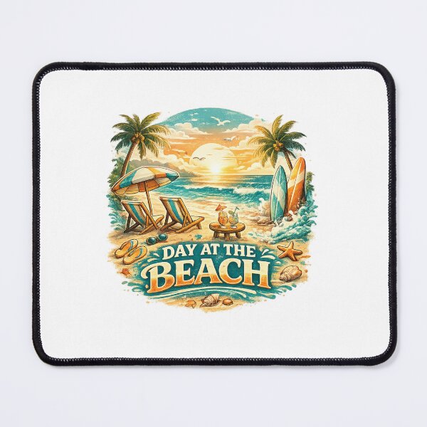 Item preview, Day At The Beach Graphic Tee | Retro Coastal Vacation Artwork designed and sold by Mukesh Saxena.