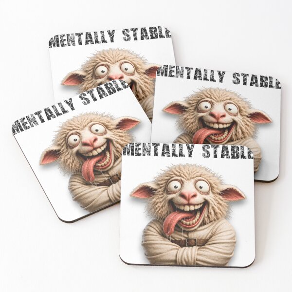 Item preview, Mentally stable – Crazy sheep in a straitjacket designed and sold by davano-germany.