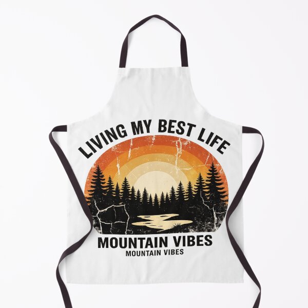 Item preview, Living My Best Life Mountain Vibes Retro Sunset Nature Camping Hiking Adventure T-Shirt Sticker designed and sold by RelateAndTee.
