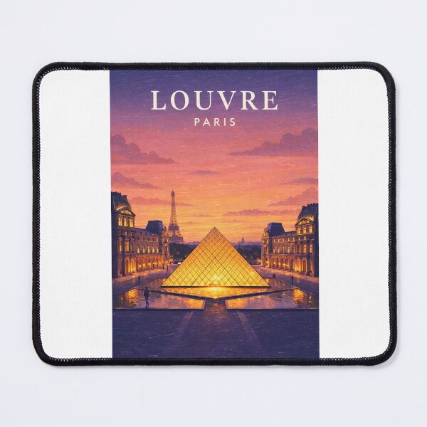 Item preview, Louvre Pyramid Evening Lights and Eiffel Tower Paris designed and sold by Aryabek.