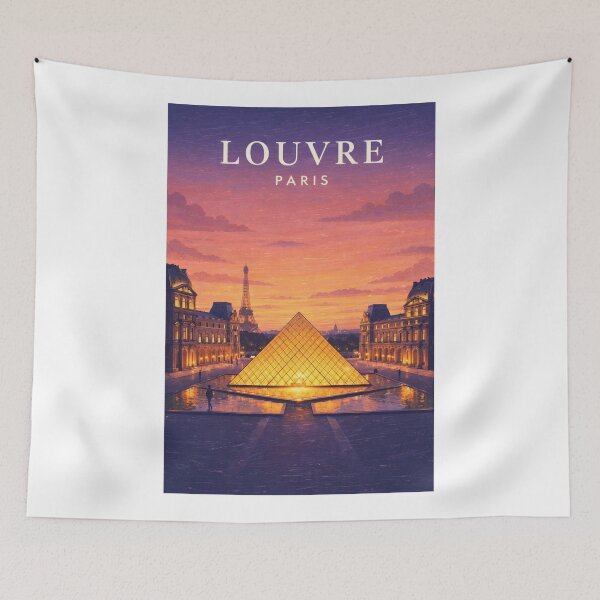 Item preview, Louvre Pyramid Evening Lights and Eiffel Tower Paris designed and sold by Aryabek.