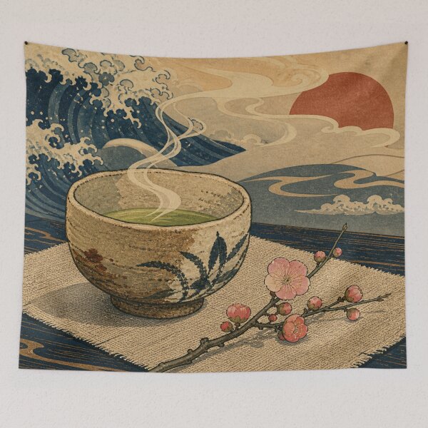 Item preview, The Matcha & Plum Blossom - Botanical Japanese Art designed and sold by bapupa.