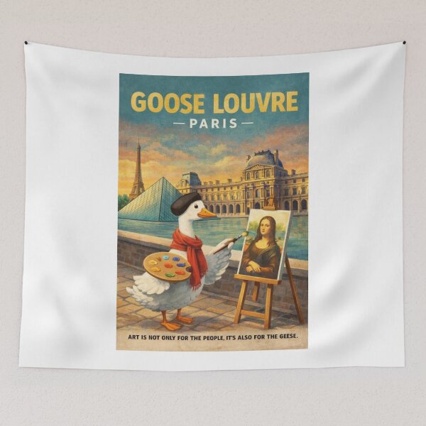 Item preview, Goose Louvre Paris Mona Lisa Parody Scene designed and sold by Aryabek.