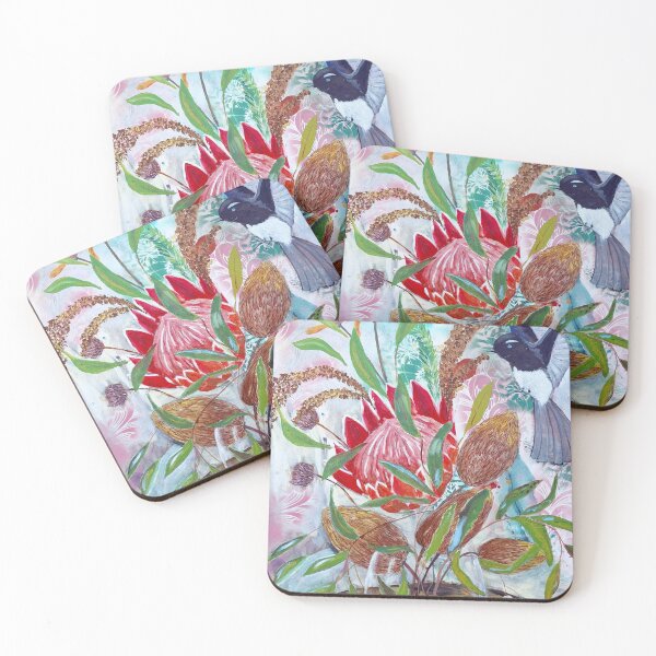 Item preview, Australian floral, willy wag tail , red green. designed and sold by Mariestinson.
