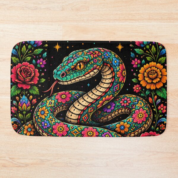 Item preview, Mexican flower snake with sugar skull designed and sold by WonderPiks.